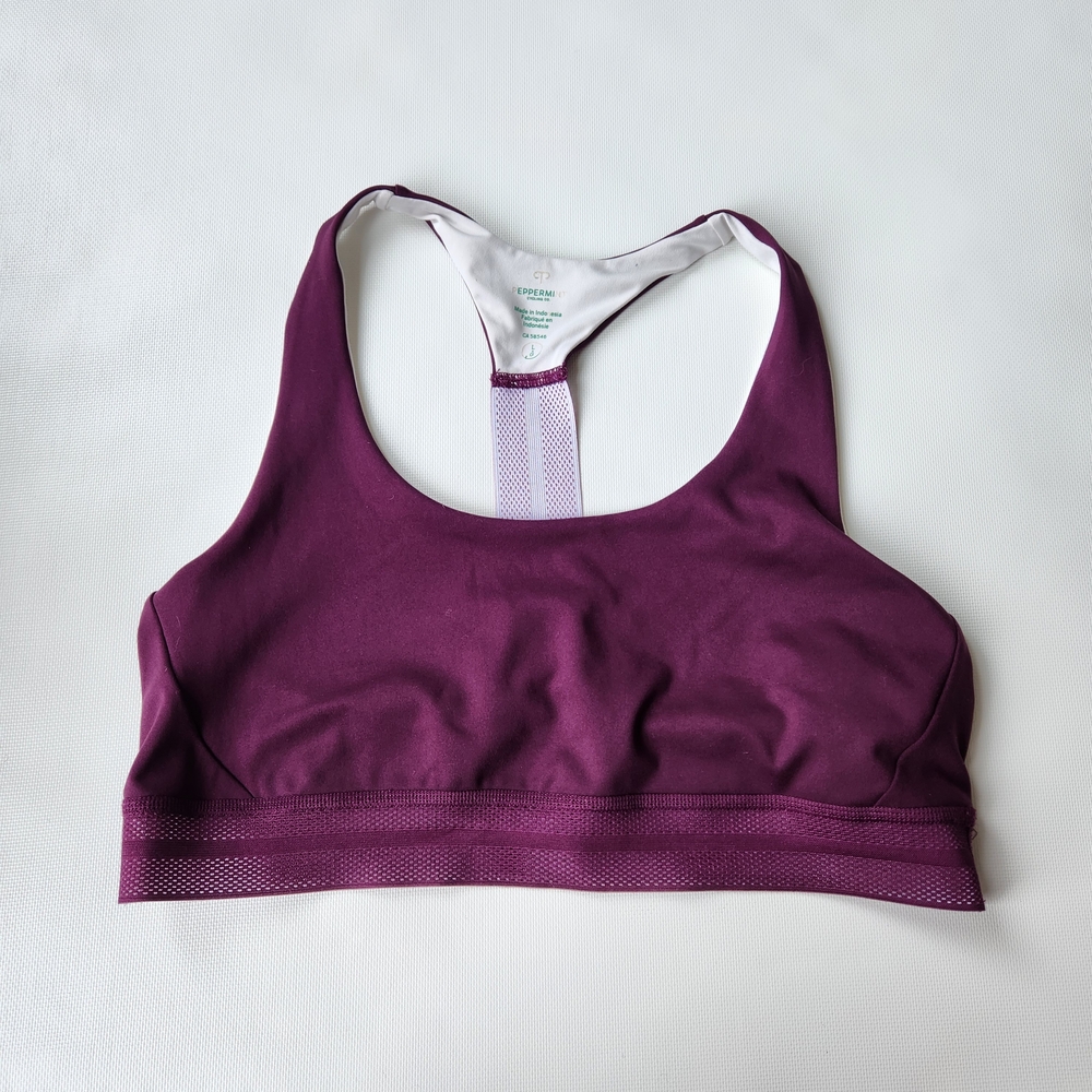 Cycling Womens Sports Bra Plum No Inserts Size Large